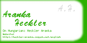aranka heckler business card